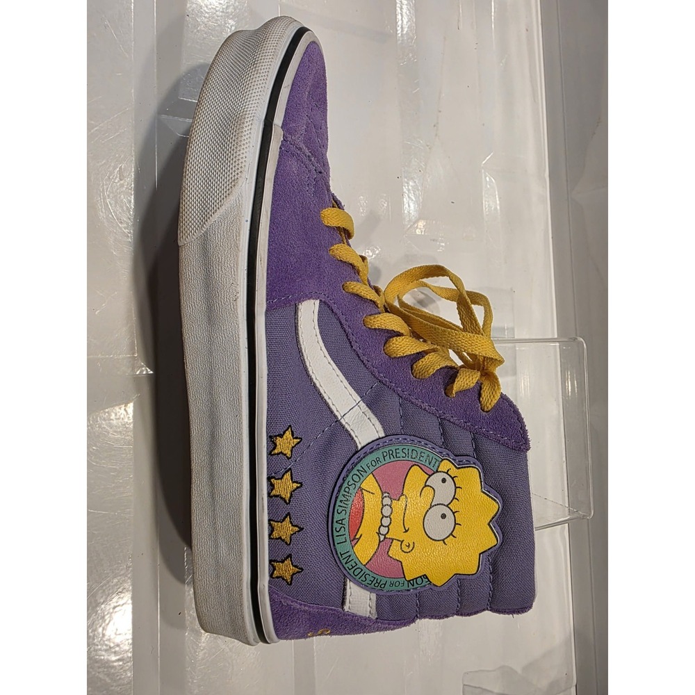 Vans Sk8-Hi The Simpsons Sneakers Lisa Simpson For President Shoes Size M5.5 W7 - Picture 14 of 16